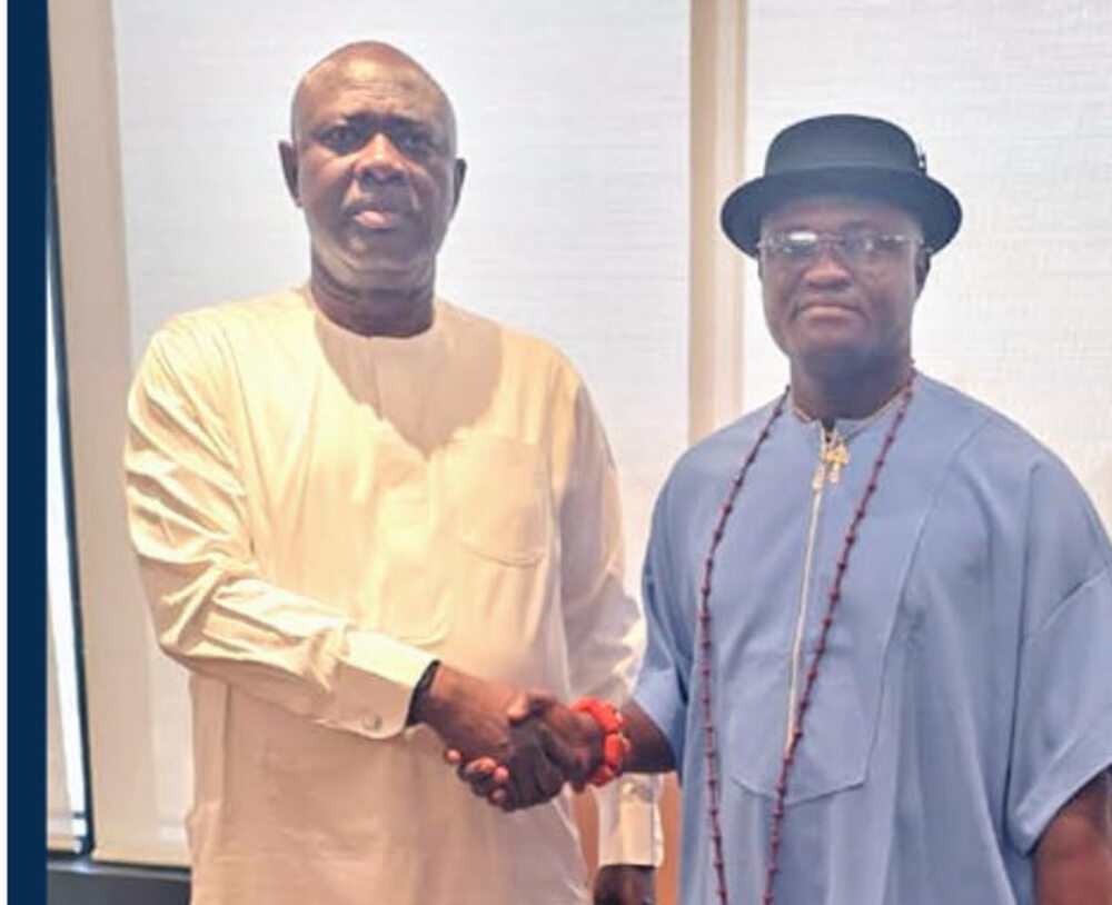 Chief Engr. Samson Anomi with Senator Heineken Lokpobiri, Ph.D, Honorable Minister of State for Petroleum Resources (Oil)